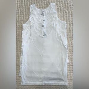 4 Brand new girls Carter’s cami tanks, size 10/12, white, cotton, tag free label